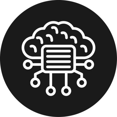 Yapay Zeka Çizgisi Çemberi BG Simgesi, Basit Tasarımlı Vektör Resimleri