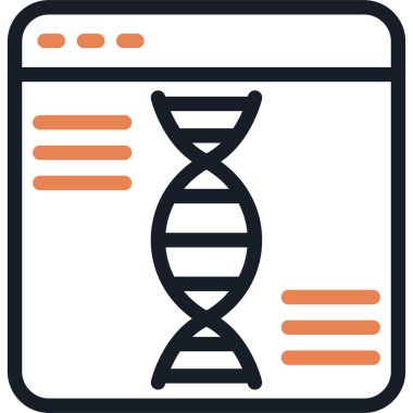 Genetik Bilim Çizgisi Basit Tasarımlı Vektör İllüzyonu