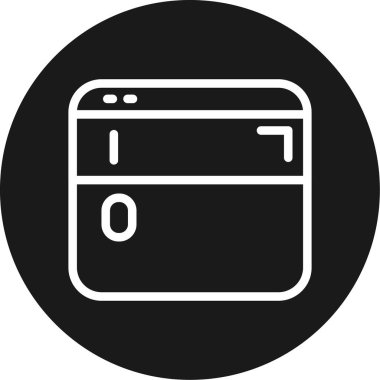 Mini Buzdolabı Hattı Çemberi BG Simgesi, Basit Tasarımlı Vektör Resimleri