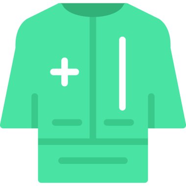 Cerrahi Önlükler Düz Simge, Basit Tasarımlı Vektör İllüzyonu