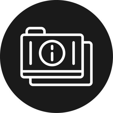 Bilgi Dizini Satırı Çemberi BG Simgesi, Basit Tasarımlı Vektör Resimleri