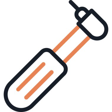 Dişçi Sondaj Çizgisi Simgesi, Basit Tasarımlı Vektör İllüstrasyonu