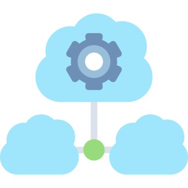 Bulut Kaynakları Yöneticisi Düz Simge, Basit Tasarımlı Vektör Resimleri