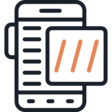 Smartphone Satırı Bitiş Simgesi, Basit Tasarımlı Vektör İllüzyonu