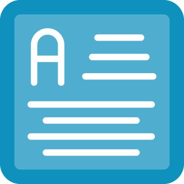 Metin Kutusu Düz Simgesi, Basit Tasarımlı Vektör İllüstrasyonu