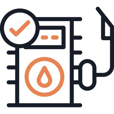 Yakıt Pompa Hattı Simgesi, Basit Tasarımlı Vektör Resimleri