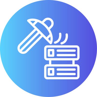 Veri Madencilik Çizgisi Gradyan Çemberi Simgesi, Basit Tasarımlı Vektör Resimleri