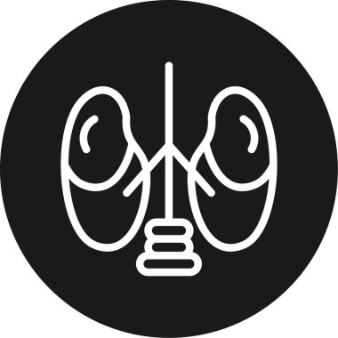 Endokrin Sistem Çizgisi Çemberi BG Simgesi, Basit Tasarımlı Vektör Resimleri