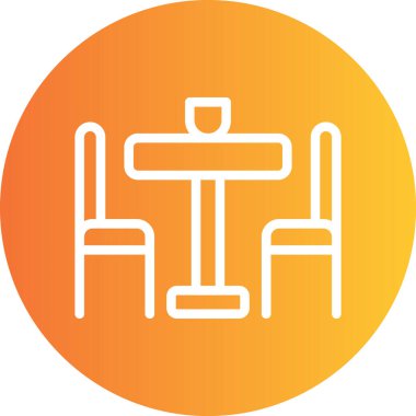 Yemek Masası Çizgisi Gradyan Çemberi Simgesi, Basit Tasarımlı Vektör Resimleri