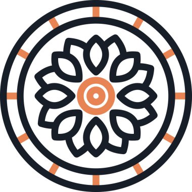 Mandala Satırı Simgesi, Basit Tasarımlı Vektör Resimleri