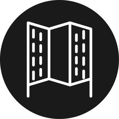 Oda Bölme Çizgisi Çemberi BG Simgesi, Basit Tasarımlı Vektör Resimleri