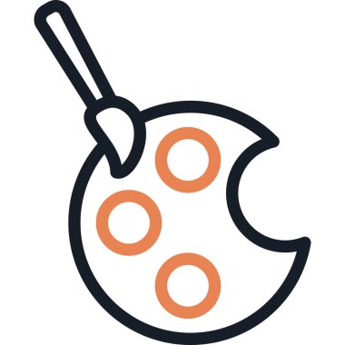 Renk Paleti Satırı Simgesi, Basit Tasarımlı Vektör İllüstrasyonu