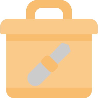 Araç Kutusu Düz Simgesi, Basit Tasarımlı Vektör İllüstrasyonu