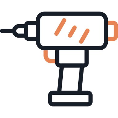 Matkap Satırı Simgesi, Basit Tasarımlı Vektör Resimleri