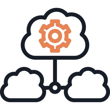 Bulut Kaynak Yöneticisi Satırı Simge Ögesi, Basit Tasarımlı Vektör Resimleri