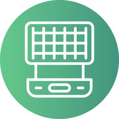 Waffle Yapıcı Çizgisi Gradyan Çemberi Simgesi, Basit Tasarımlı Vektör Resimleri