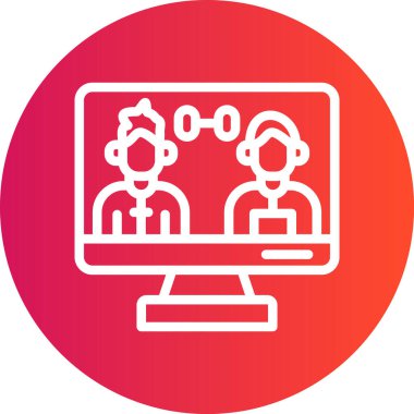 Çevrimiçi Grup Egzersiz Satırı Gradyan Çemberi Simgesi, Basit Tasarımlı Vektör Resimleri