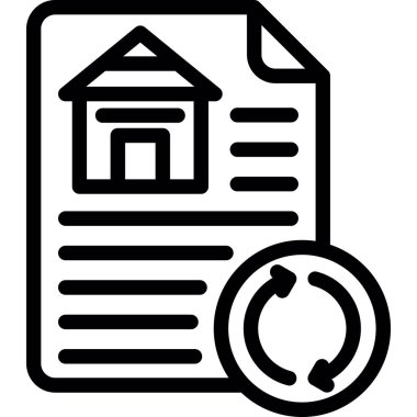 Kira Yenileme Çizgisi Simgesi, Basit Tasarımlı Vektör Resimleri