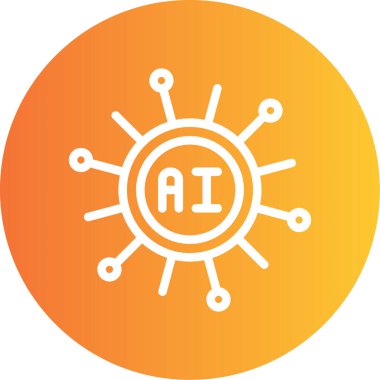 AI Geliştirme Çizgisi Gradyan Çemberi Simgesi, Basit Tasarımlı Vektör Resimleri