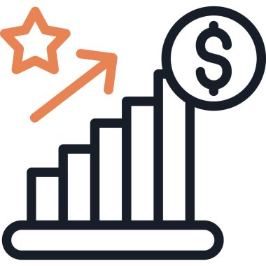 Performans İkramiyesi Satır Simgesi, Basit Tasarımlı Vektör İllüstrasyonu