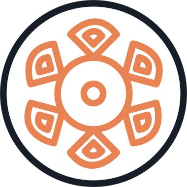 Buhar Türbini Hattı Simgesi, Basit Tasarımlı Vektör Resimleri