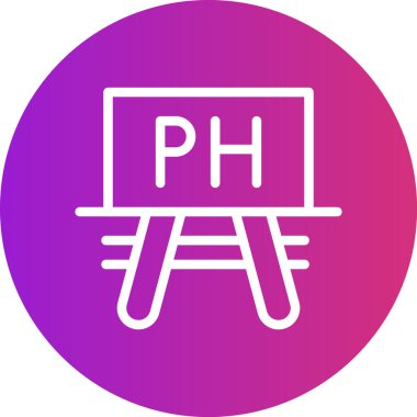 Tebeşir Çizgisi Gradyan Çemberi Simgesi, Basit Tasarımlı Vektör İllüstrasyonu