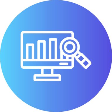 SEO Denetim Satırı Gradyan Çemberi Simgesi, Basit Tasarımlı Vektör Resimleri