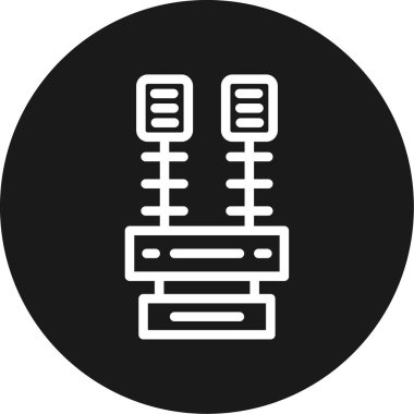 Veri Toplama Çizgisi Çemberi BG Simgesi, Basit Tasarımlı Vektör Resimleri