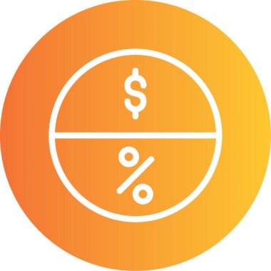 Kâr Marjı Çizgisi Gradyan Çemberi Simgesi, Basit Tasarımlı Vektör Resimleri