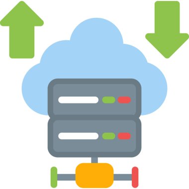 Sunucu Düz Simge, Basit Tasarımlı Vektör Resimleri