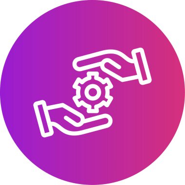 Stratejik Ortaklık Çizgisi Gradyan Çemberi Simgesi, Basit Tasarımlı Vektör Resimleri