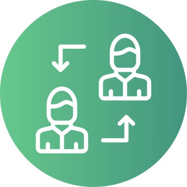 Koçluk Oturumu Satırı Gradyan Çemberi Simgesi, Basit Tasarımlı Vektör Resimleri