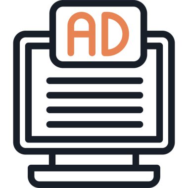 Dijital Ek Satır Simgesi, Basit Tasarımlı Vektör İllüstrasyonu