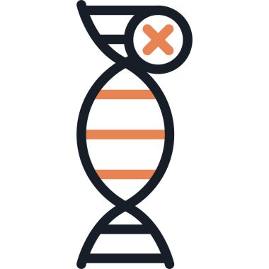 Genetik Etki Çizgisi Simgesi, Basit Tasarımlı Vektör İllüstrasyonu
