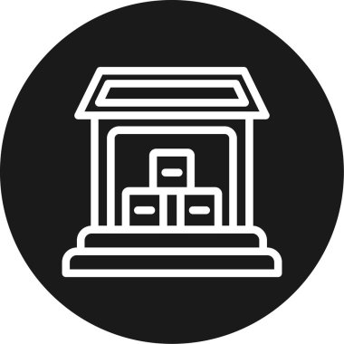 Depo Hattı Çemberi BG Simgesi, Basit Tasarımlı Vektör Resimleri