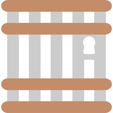 Cezaevi Düz Simgesi, Basit Tasarımlı Vektör İllüstrasyonu