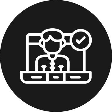 Kullanıcı Deneme Satırı Çemberi BG Simgesi, Basit Tasarımlı Vektör Resimleri