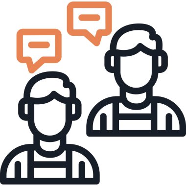 Düşünce Sütun Satırı Simge Ögesi, Basit Tasarımlı Vektör İllüstrasyonu