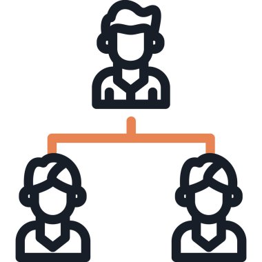 Takım Organizasyonu Satırı Simge Ögesi, Basit Tasarımlı Vektör İllüstrasyonu