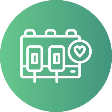 Defibrilatör Çizgisi Gradyan Çemberi Simgesi, Basit Tasarımlı Vektör Resimleri