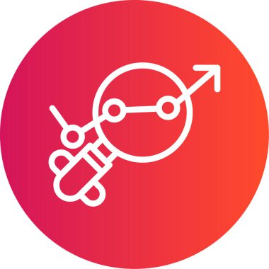 Pazarlama Eğilimleri Çizgisi Gradyan Çemberi Simgesi, Basit Tasarımlı Vektör Resimleri