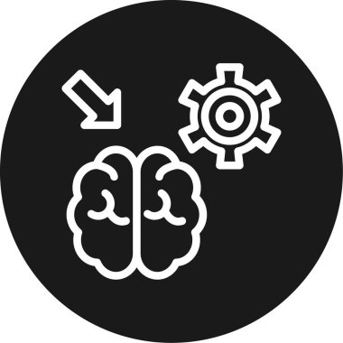 Beyin Fırtınası Çizgisi Çemberi BG Simgesi, Basit Tasarımlı Vektör Resimleri