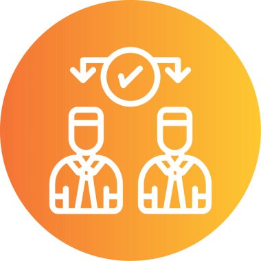 Görev Delegasyon Satırı Gradyan Çemberi Simgesi, Basit Tasarımlı Vektör Resimleri