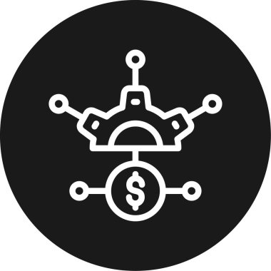 İş Dönüşüm Çizgisi Çemberi BG Simgesi, Basit Tasarımlı Vektör Resimleri