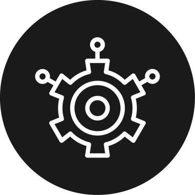 İmalat Hattı Çemberi BG Simgesi, Basit Tasarımlı Vektör Resimleri