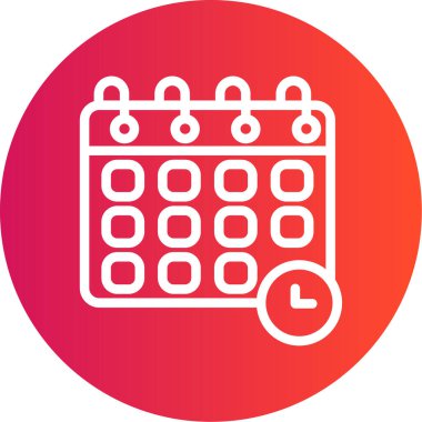 Pazarlama Takvimi Çizgisi Gradyan Çemberi Simgesi, Basit Tasarımlı Vektör Resimleri