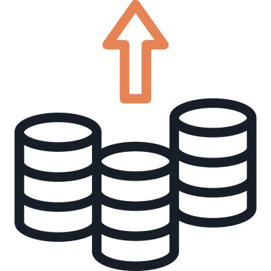 Enflasyon Trend Çizgisi Simgesi, Basit Tasarımlı Vektör İllüstrasyonu
