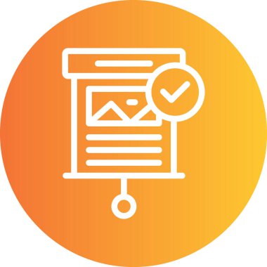 Şirket Sunum Satırı Gradyan Çemberi Simgesi, Basit Tasarımlı Vektör Resimleri