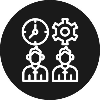 Takım Çalışması Çizgisi Çemberi BG Simgesi, Basit Tasarımlı Vektör Resimleri