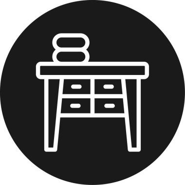 Masa Satırı Çemberi BG Simgesi, Basit Tasarımlı Vektör Resimleri